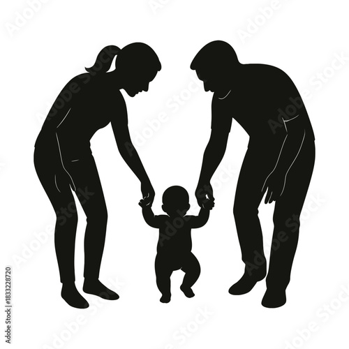 Joyful family of parents and son embarking on a sunny vacation adventure creating cherished memories together during their exciting travel journey