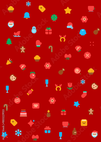 Seamless Christmas pattern with happy holidays phase text design vintage 