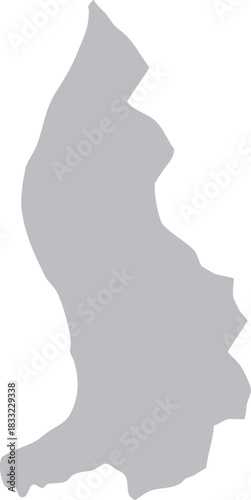 Map of Liechtenstein Grey Silhouette Editable Vector