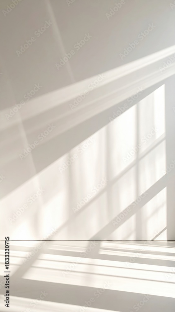 Fototapeta premium Abstract light and shadow patterns on illuminated wall surface