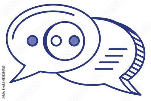 Single Messenger icon — flat chat bubble, clean edges, transparent background, isolated vector graphic.