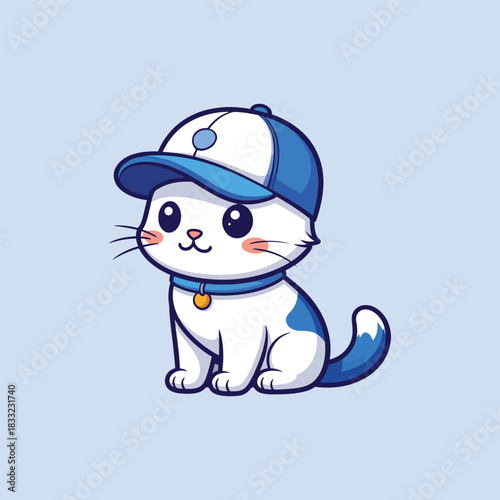 Cute Baby Cat Vector Illustration