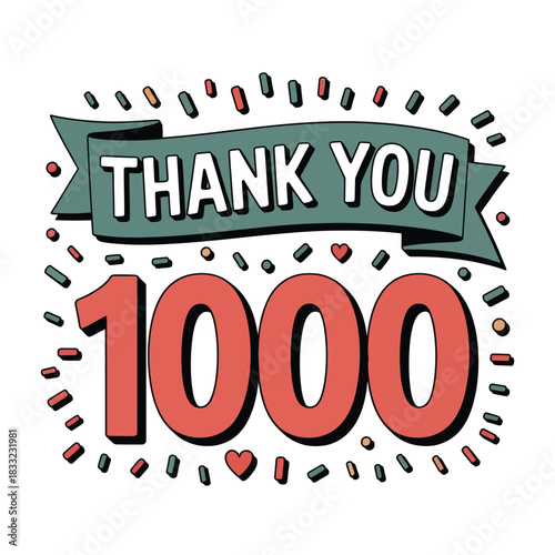 Numeric milestone celebration graphic marks one thousand followers for online.