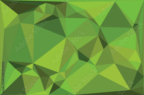 A seamless abstract geometric green triangle pattern with a bright polygonal shape is an ideal vector illustration for a modern wallpaper design and backdrop decoration