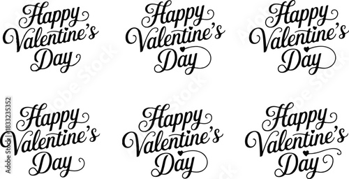 Happy Valentine's Day Calligraphy Text