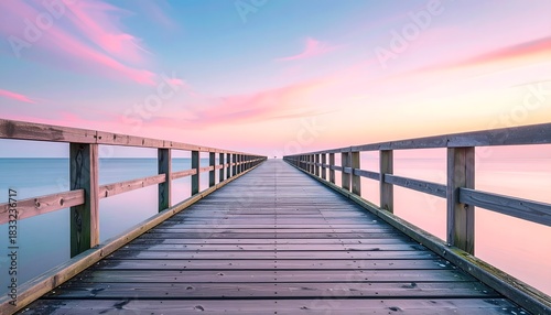 Holiday Pier Serenity A Journey into Tranquility under a Pastel Sky - Escape and Vacation