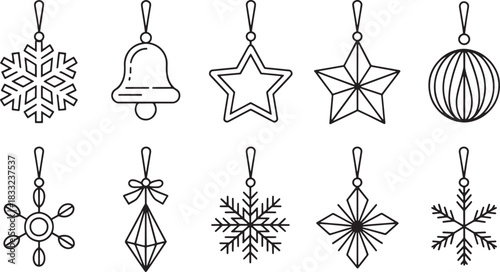Christmas Ornaments Outline Collection