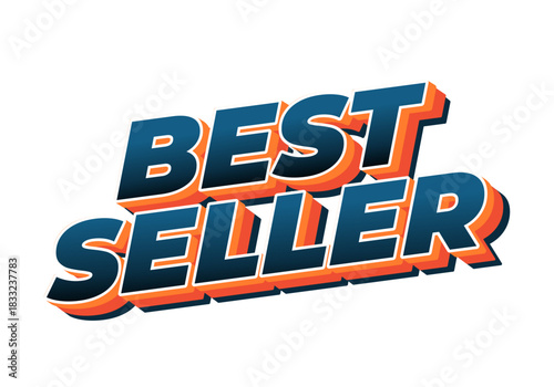 Stylized text graphic featuring the words best seller in bold, colorful typography