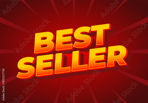 A bold and vibrant graphic design featuring the text best seller in large, 3D style letters against