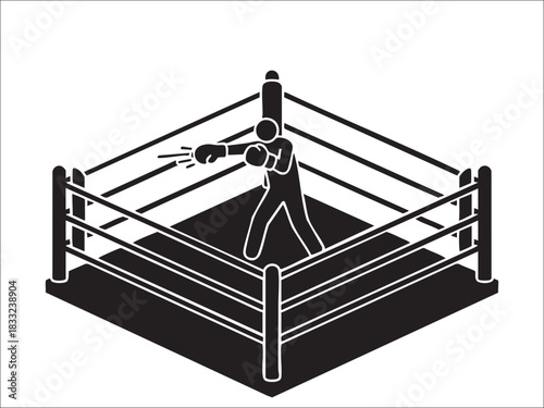 Boxer in Ring Icon