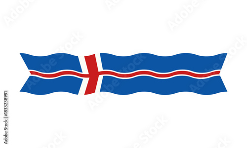 Iceland flag, ribbon, icon
