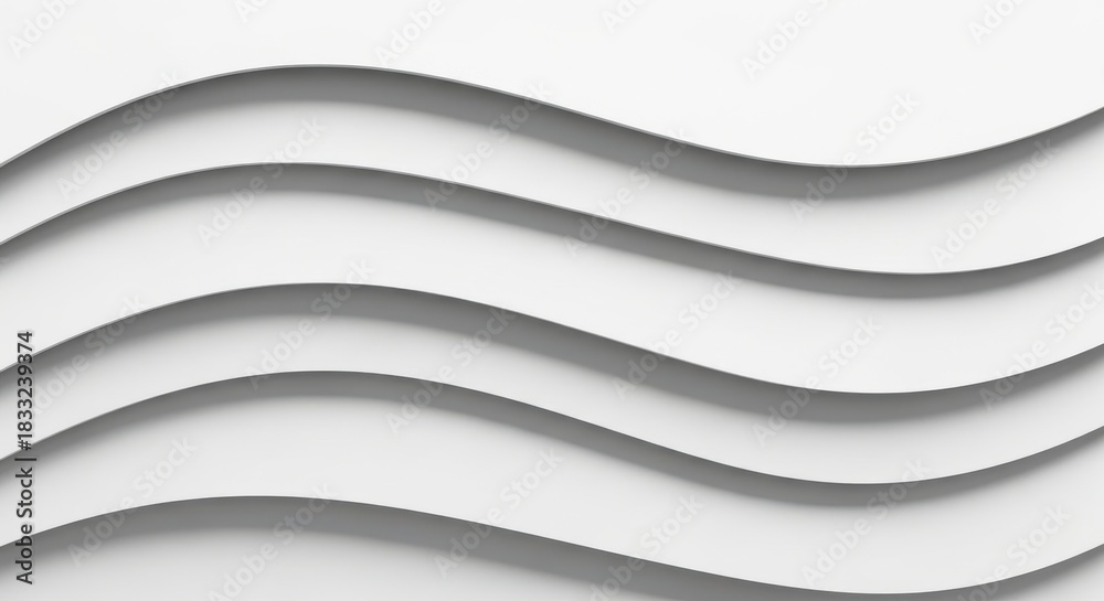 Obraz premium Abstract white background with elegant wavy lines, modern minimalist design pattern