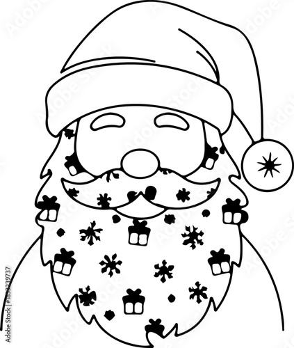 Santa Claus Illustration Festive Beard and Hat for Christmas Celebrations