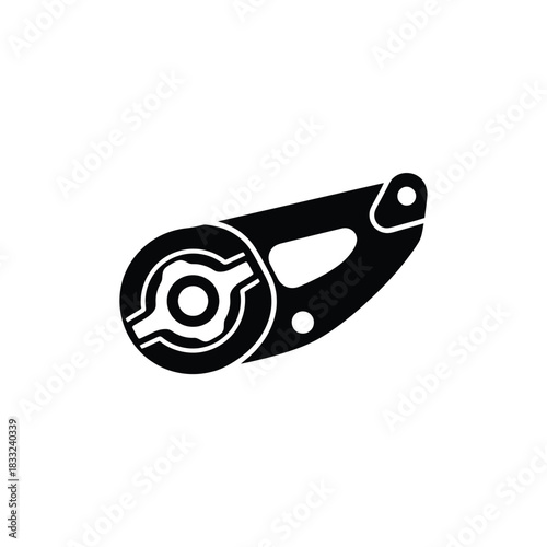 Black bicycle chain tensioner illustration mechanical