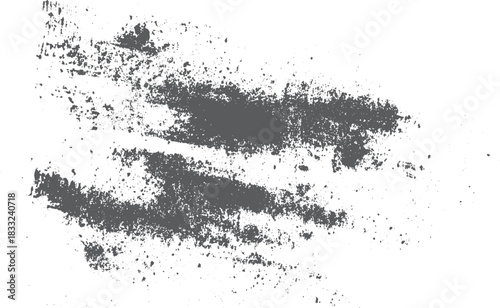 Dusty scratched metal texture in monochrome for vintage grunge backgrounds. Grey smoky streak abstract texture on white for hazy artistic design projects. 