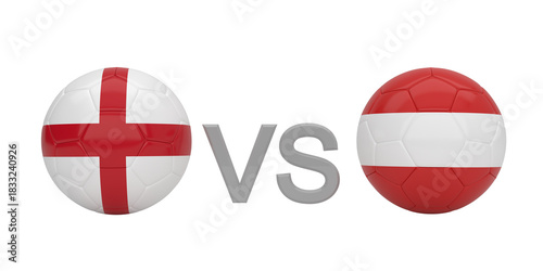 Football match between England and Austria, featuring national flag soccer balls and vs sign Free Download Football match between England and Austria, featuring national flag soccer balls and vs sign - GFXLoad