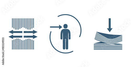 Illustrations depicting concepts of pressure, impact, and resistance provide visual cues for scientific or engineering principles.
