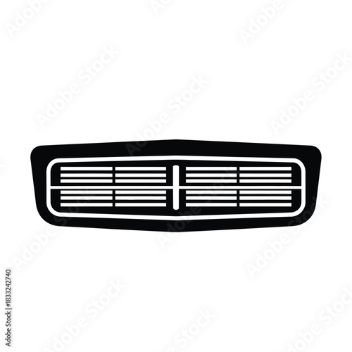 Black car grill silhouette with horizontal lines automotive