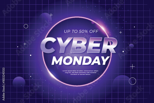 gradient futuristic cyber monday background vector design illustration