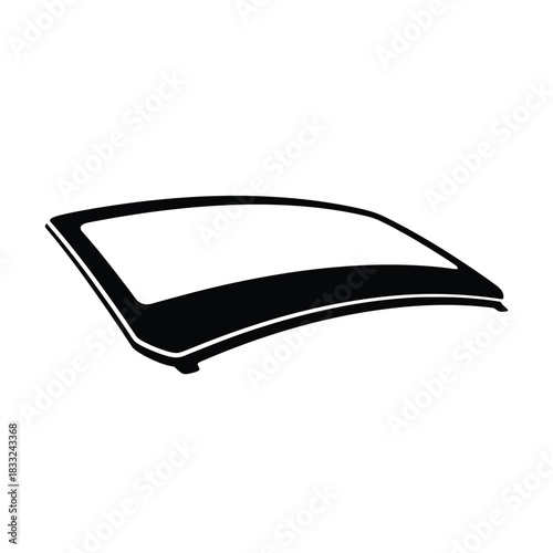 Black car sunroof silhouette with white interior vector