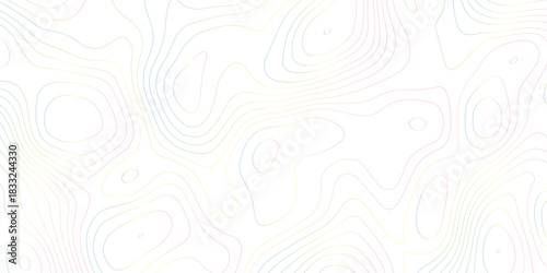 Abstract digital modern gradient Colorful topography pattern lines sea map area space geometric strip grid line topo map technology modern design white background.