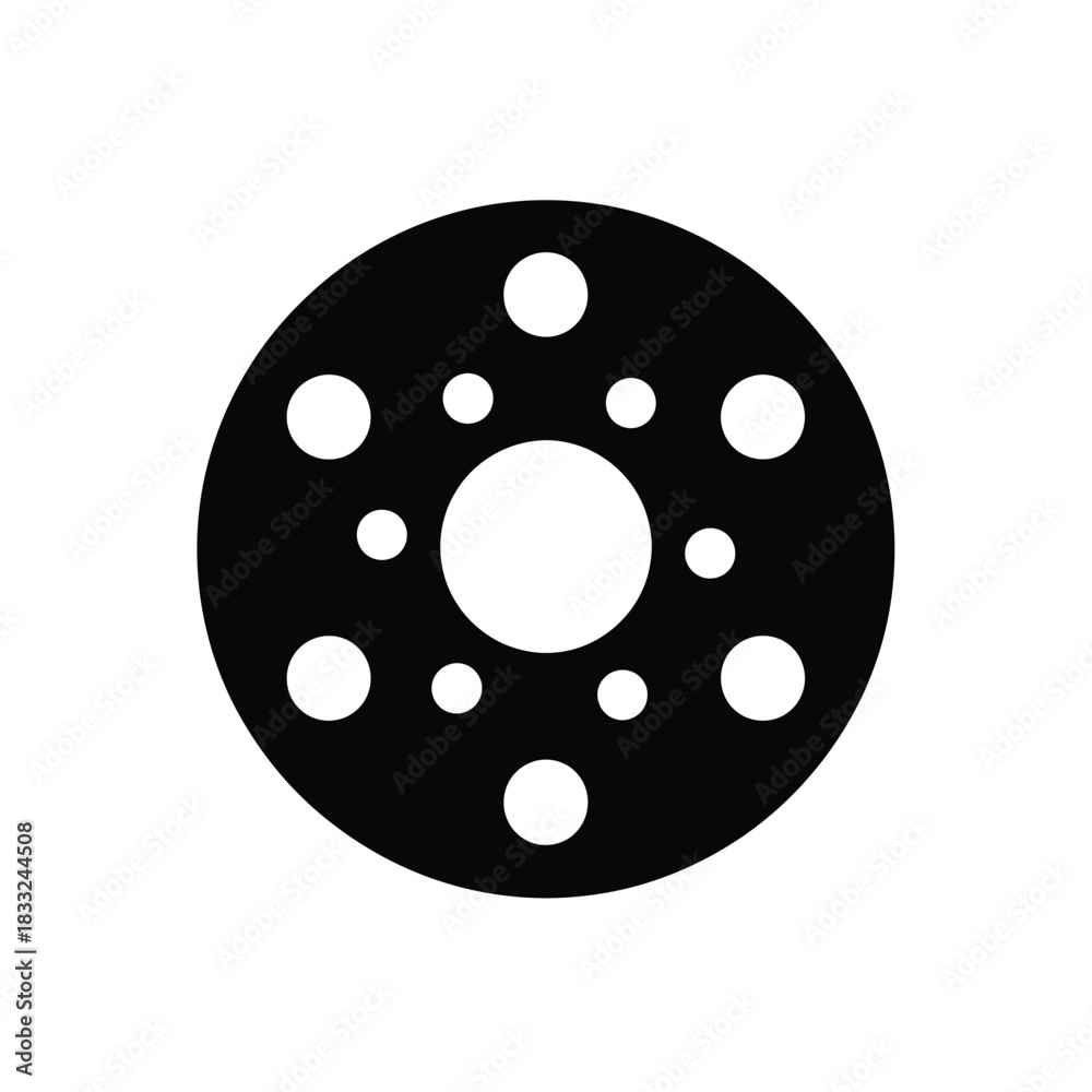Obraz premium Black circle with white dots vector graphic