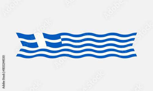 Greece flag, ribbon, icon