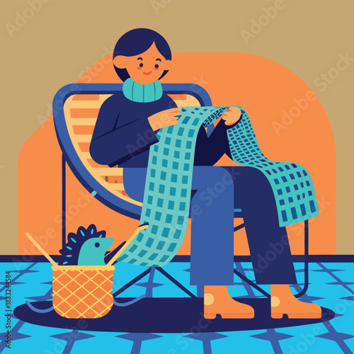 Person enjoying a relaxing craft hobby