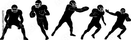 American Football Player Silhouette Bundle