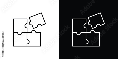 Puzzle icons vector template, EPS 10 for design