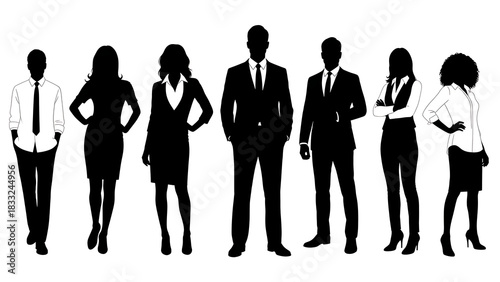 Vector Silhouettes of Men and Women
