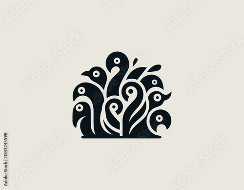 Ugly Birds black vector logo