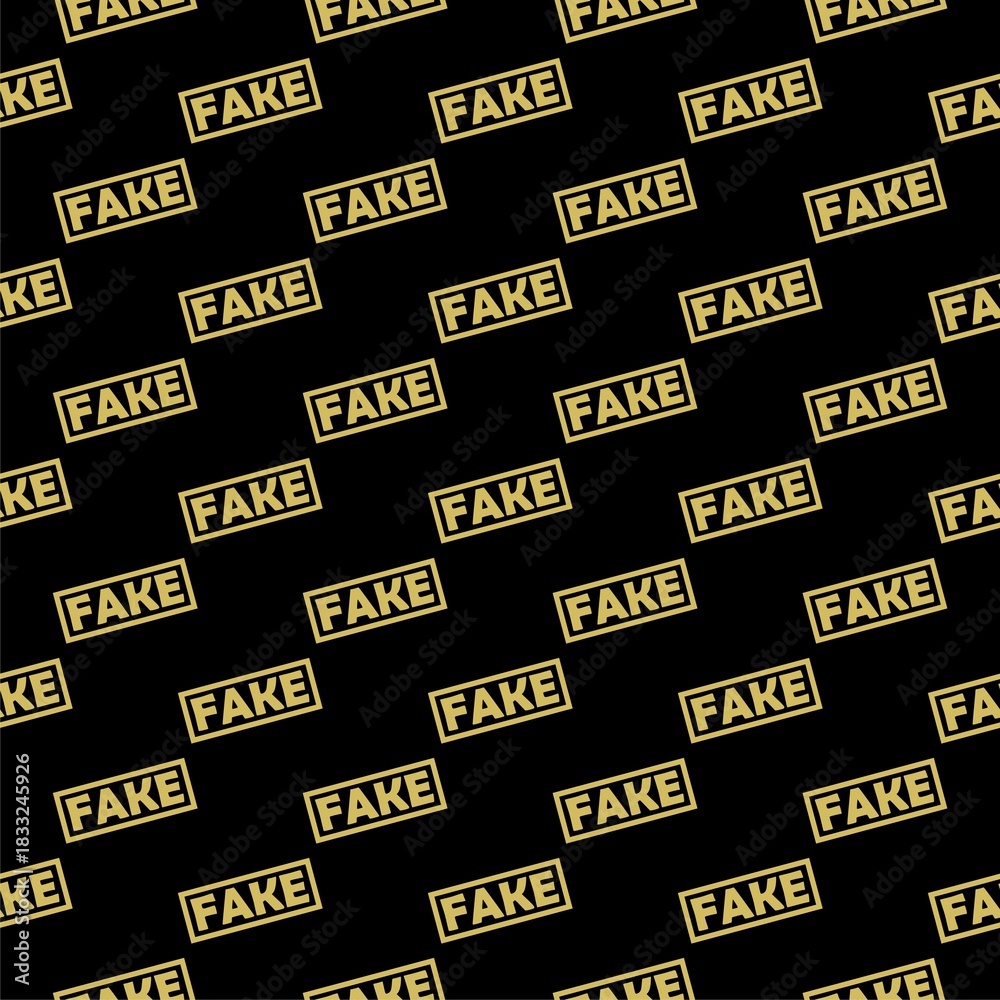 Naklejka premium Fake seamless pattern isolated on black background