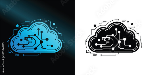 Big data cloud icon