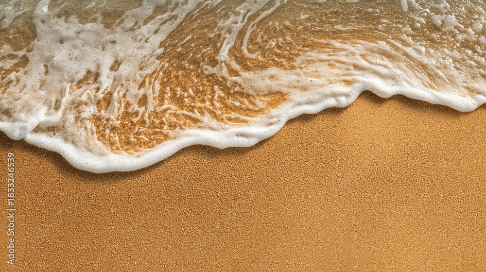 Fototapeta premium Golden beach sand texture with smooth wave patterns, perfect for summer holiday vibes and nature lovers