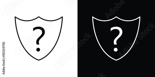 Shield interrogation icons vector template, EPS 10 for design