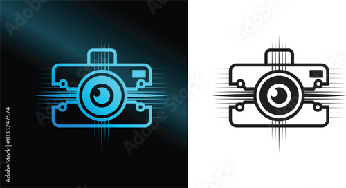 Computer vision camera vector icon