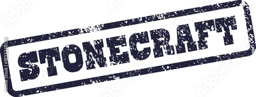 Distressed Stonecraft brand mark appearing as an old grunge textured rubber stamp