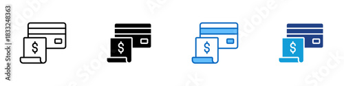 Payment Multiple Style Icon Design Vector - credit card with a dollar symbol, representing payment, transaction, or purchase