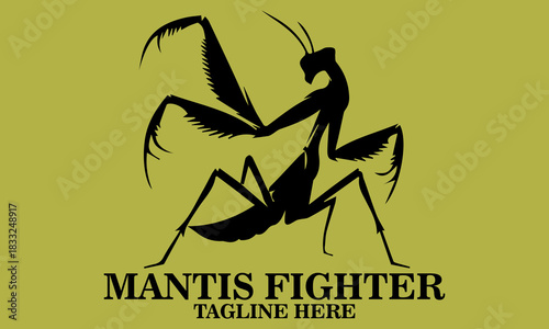 Mantis fighter logo. Mantis fighter vector illustration