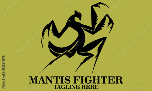 Mantis fighter logo. Mantis fighter vector illustration