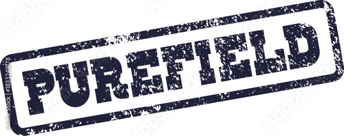 Authentic Purefield rubber stamp impression featuring a distressed grunge texture and vintage aesthetic