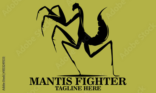 Mantis fighter logo. Mantis fighter vector illustration