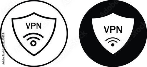 Vpn icon set. Virtual Private Network symbols. Virtual Private Network sign. Internet security graphic design. Privacy and tunneling signs
