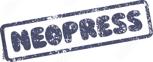 Authentic Neopress rubber stamp impression featuring a distressed grunge texture and vintage aesthetic