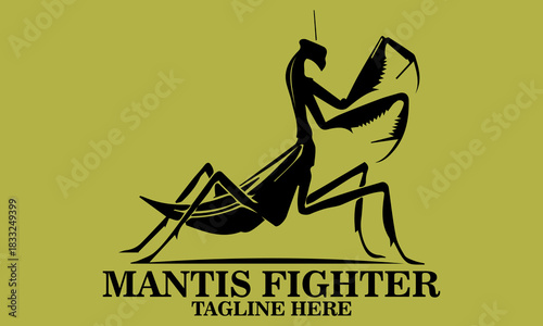 Mantis fighter logo. Mantis fighter vector illustration
