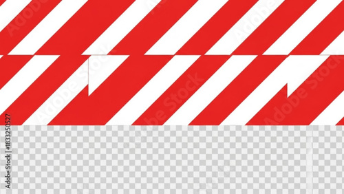 Bold red and white diagonal stripes create a striking graphic pattern with a clear transparent background for design flexibility and visual impact