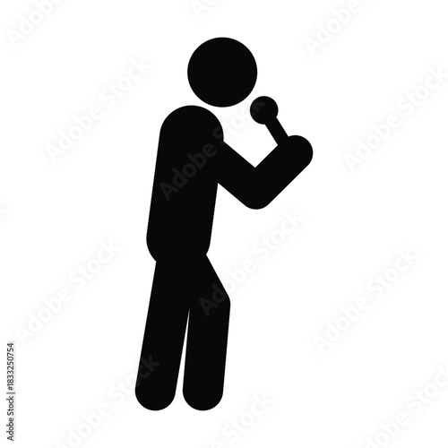 Public speaker icon, person speech and communication symbol in pictogram illustration