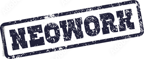 Authentic Neowork rubber stamp impression featuring a distressed grunge texture and vintage aesthetic