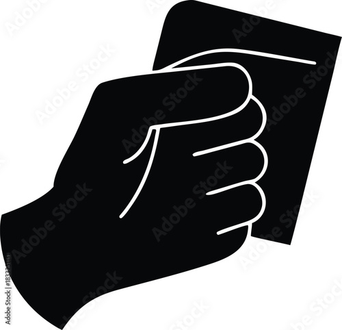 Hand holding item vector icon
